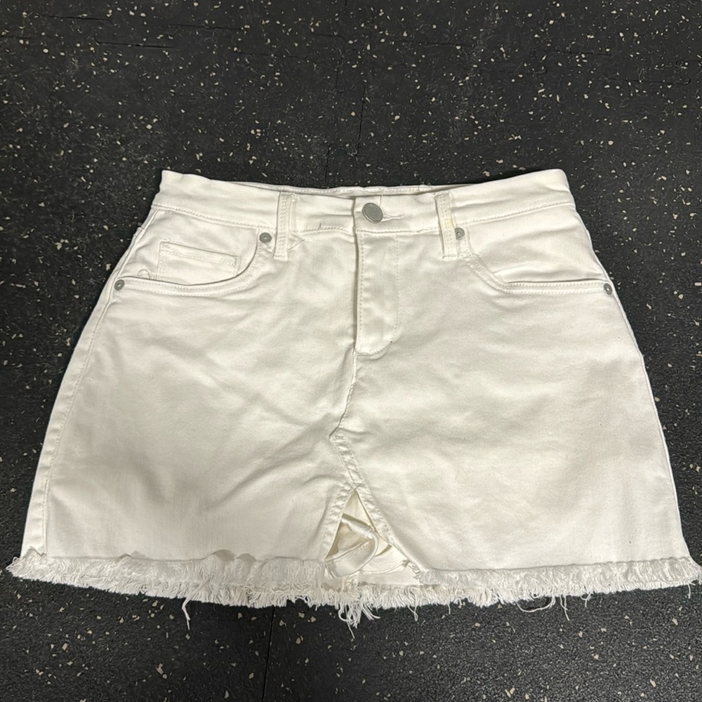BLANK NYC white jean skirt with shorts under